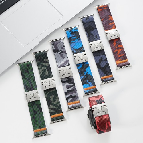 For Apple Watch Ultra 2 Series 10 9 8 7 6 5 4 SE Camouflage Nylon Strap Band NEW - Picture 7 of 18