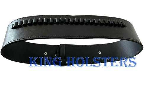 TJAYZ Handmade 22 Cartridge Belt Western Smooth Leather RIG Gun Ammo 34" - 52" - Picture 10 of 24