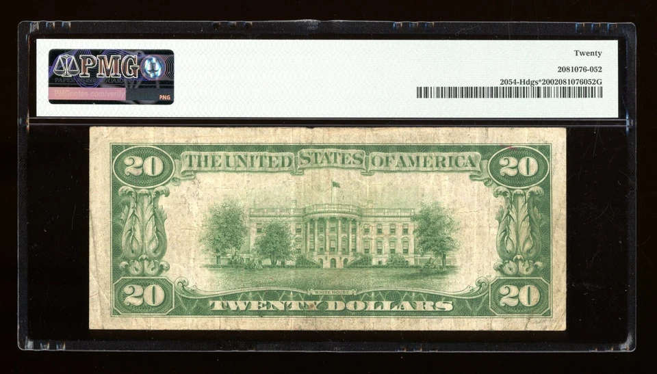 DBR 1934 $20 FRN DGS STAR St. Louis Fr. 2054-Hdgs* PMG VF-20 Serial H00107710* - Image 2 of 2