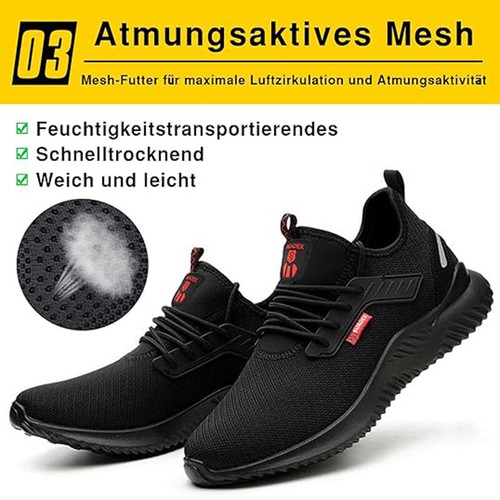 SUADEX Arbeitsschuhe Herren Damen Sicherheitsschuhe Mit Stahlkappe Atmungsaktiv - Bild 4 von 7