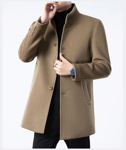 Wollmantel Herren Mittellang 2025 Winter Neu Trenchcoat Freizeit Wollmantel Männer - Bild 14 von 24