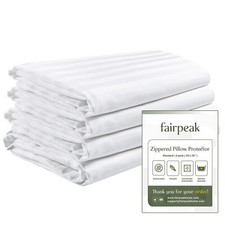 Pillow Protector Covers with Zipper Standard Size - 4 Pack Pillow Case Zipper...