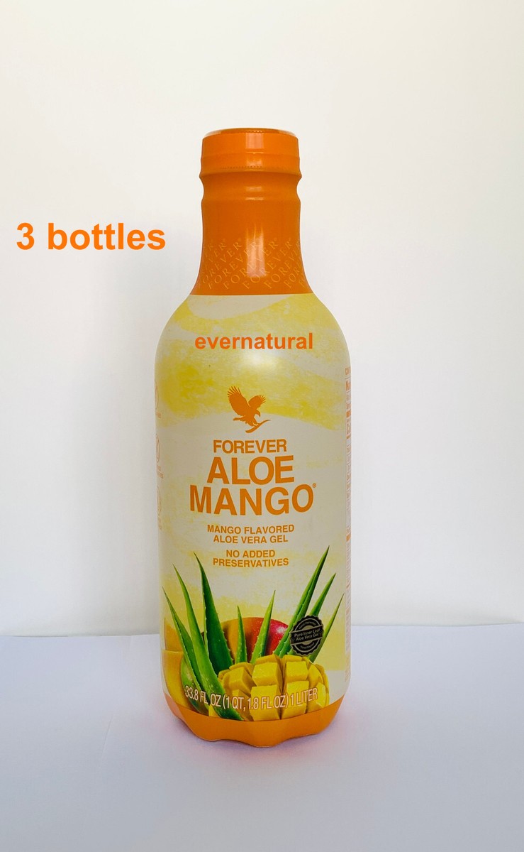 3 NEW FLAVOR Forever Living Aloe MANGO 1L ea.
