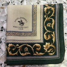 MAN HANDKERCHIEF CLASSIC COTTON POCKET ART SQUARE BAROQUE CREAM GREEN 17   M177