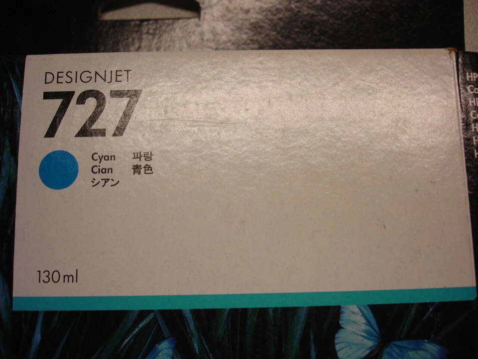 Original 727 130ml. Tinta Cyan Designjet T920/T1500/T2500 B3P19A CADUCADA Foto 2 de 4