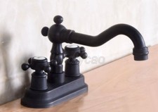 Oil Rubbed Bronze 4" Centerset Bathroom Two Holes Basin Faucet Sink Tap Knf151