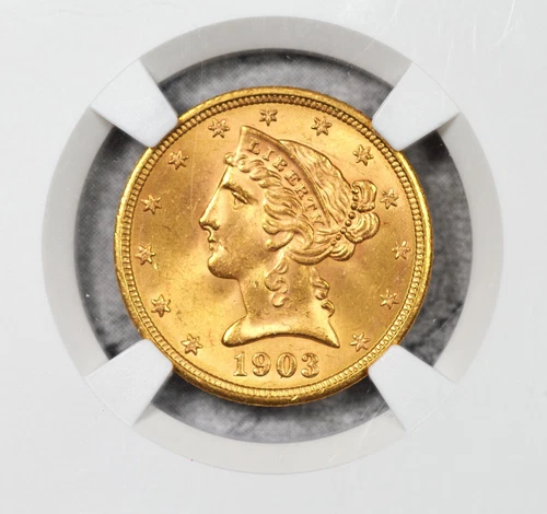 1903-S Liberty Head Half Eagle Gold NGC MS64 Gorgeous Near Gem! #6EKX $5