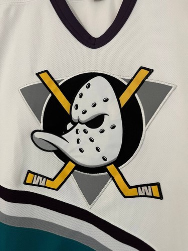 Anaheim Mighty Ducks Ice Hockey Vintage Pro Player Jersey Shirt Size L Men Rare - 第 4/7 張圖片