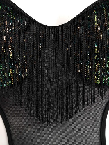 Damen-Tanzkleidung verstellbare Träger Kleid funkelnder Rock Tanz Clubwear Ballsaal - Bild 22 von 72