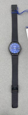 OMAX 00SGM012B004 Women's Black Stainless Steel Watch Blue Dial
