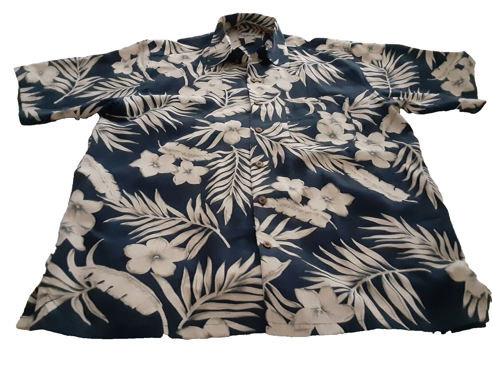 Paradise Cove Men Button Shirt Short Sleeve L Floral Pockets Silk Tropical