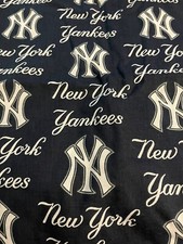 VTG 2015 MLB New York Yankees Logo Print by Fabric Traditions 29"X18" BTFQ