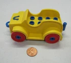 Vtg Lego Duplo Yellow Farm Ranch Vehicle W/ Horse Shoe Pattern Western Car