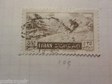 LIBAN LEBANON, timbre 109 AERIEN, AVION, oblitéré, VF used STAMP AIR MAIL