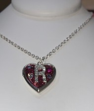 JUSTICE INITIAL R HEART LOCKET SHIMMERING SUPER CUTE