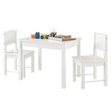 kids white wooden table and chairs