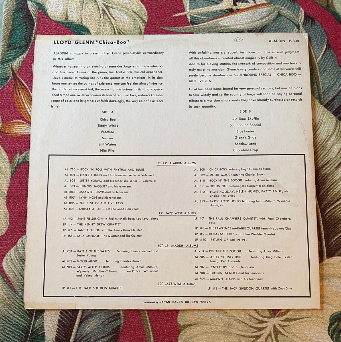 Lloyd Glenn ‎– Chica-Boo ALADDIN RECORDS Japan Sales LP | eBay