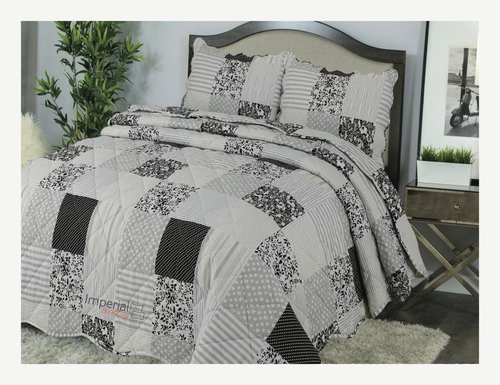 3 PCS QUILTED BEDSPREAD EMBOSSED COMFORTER SET SINGLE DOUBLE KING SIZE BED THROW - Picture 9 of 19