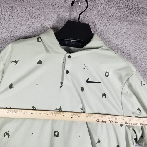 Nike Shirt Men M AOP Golf Fox Squirrel Eagle Jade Horizon/Black FQ042-370 - Picture 5 of 9