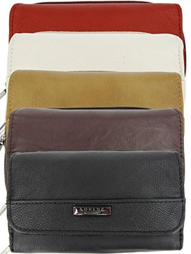 NEU Rindsleder Damen Frauen Geldbörse Portemonnaie mit doppeltem Kreditkartenfach - Bild 9 von 16