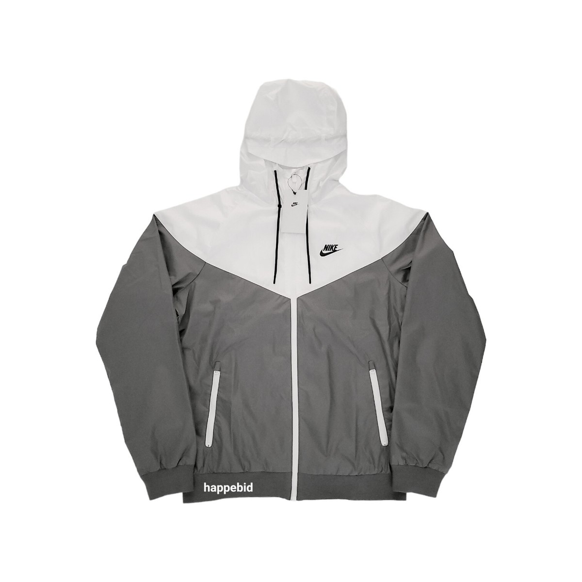 grey and white nike windbreaker