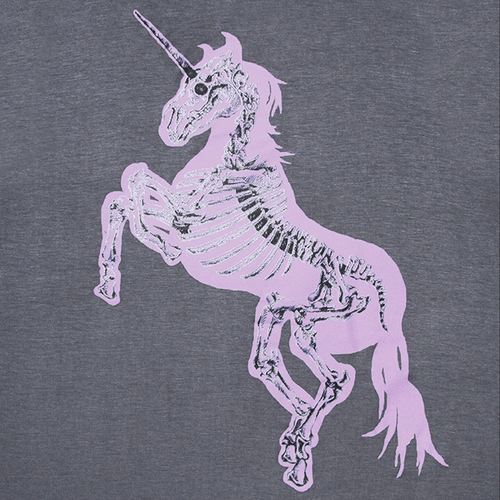 Glow In The Dark UNICORN SKELETON Girls Ladies Muscle Tee-Tank Top T-Shirt NWT - 第 3/3 張圖片