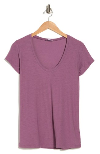 Camiseta para mujer James Perse Top Algodón Modal Slub Cuello en V Profundo Manga Gorra - Imagen 45 de 50