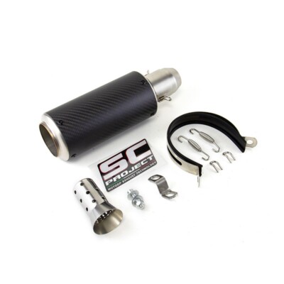 Slip-on 51mm 2'' Universal Motorcycle Exhaust Muffler Pipe Tail Tips Carbon Fibre