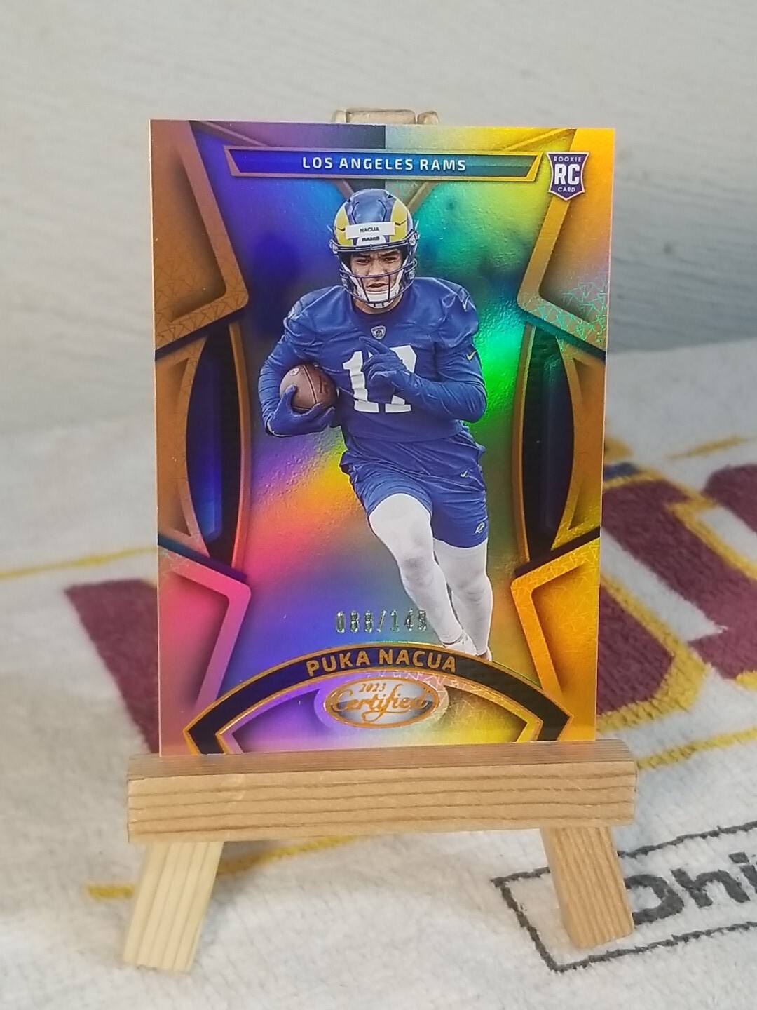 Puka Nacua 2023 Panini Certified Rookie Mirror Orange Holo SP /149 #143 RC 💎 🔥