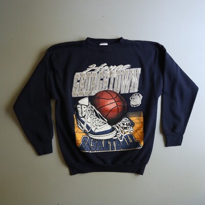 Vintage Georgetown University Hoyas Crewneck Sweatshirt Large Basketball