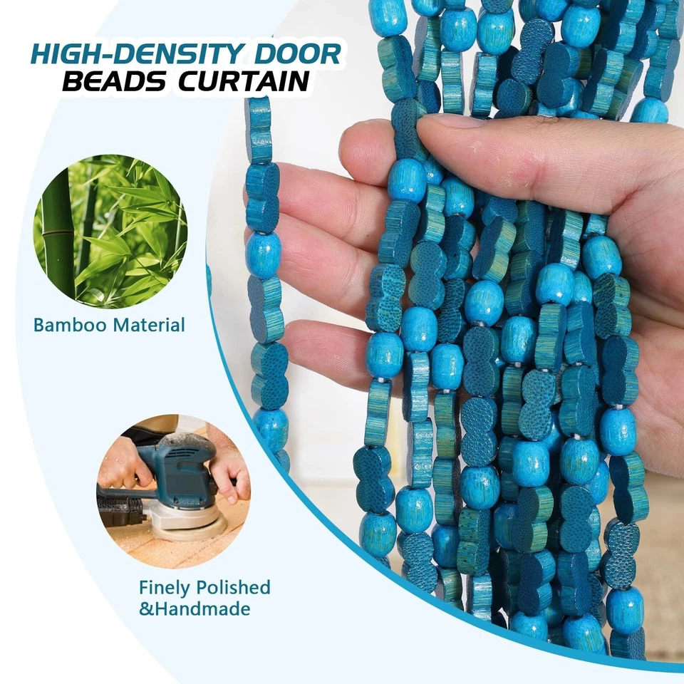 BECHAEO Cortina de Puerta Hecha a Mano con Cuentas para Puerta Boho Puerta Colgante Cuentas Curta... Foto 4 de 4