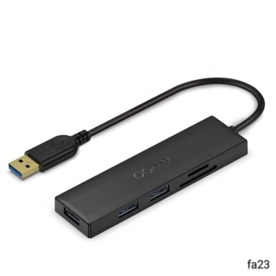 QGeeM - USB 3.0 Hub, Erweiterung ultraflach 5 Port Daten USB Hub Adapter,schwar