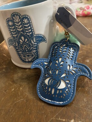New Evil Eye Hamsa Coffee Mug Hand of Fatima Henna Yogi PRIMA DESIGN Keychain