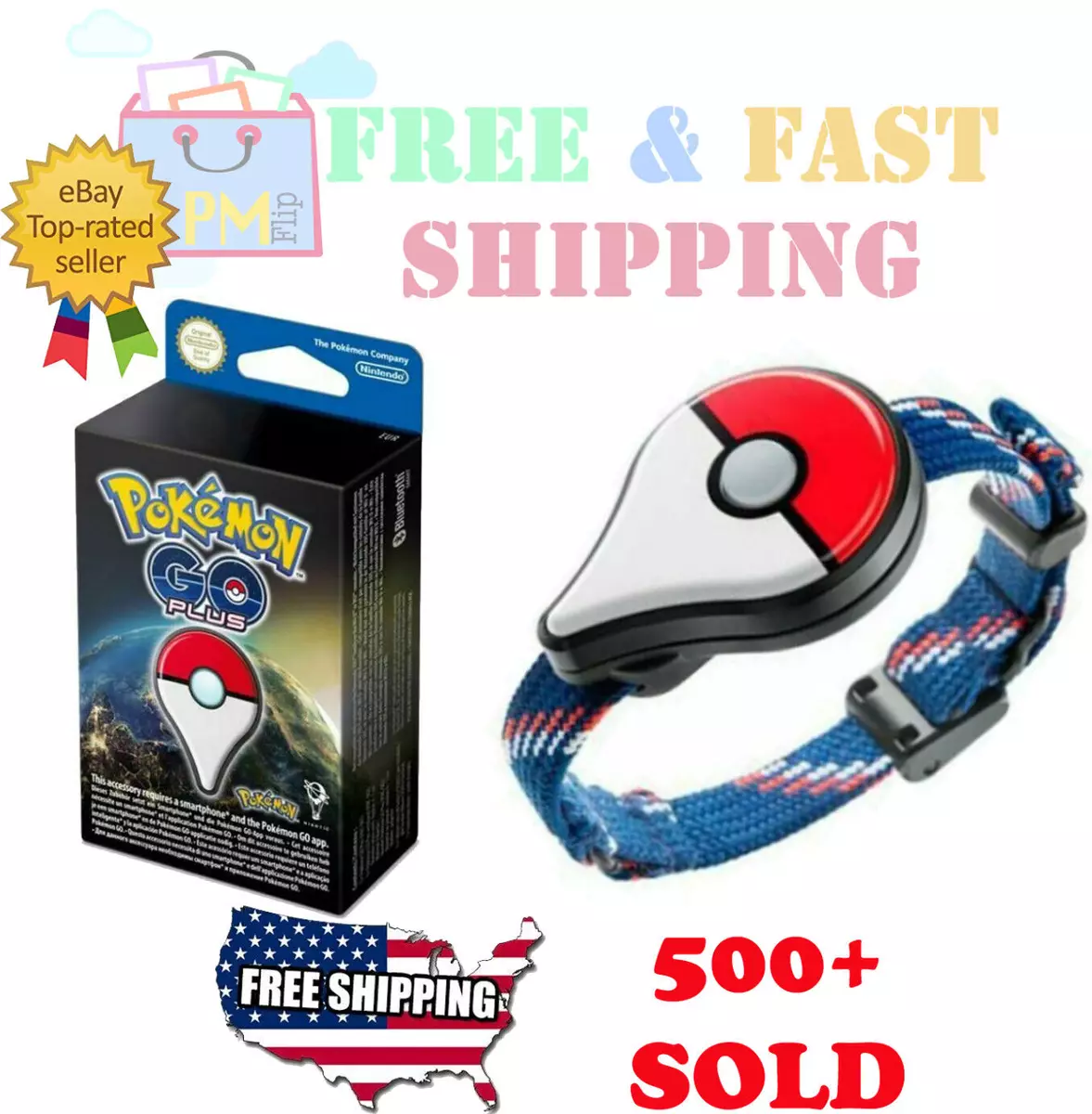 Pokemon Go Plus Bracelet Bluetooth Wristband Watch Game Accessory