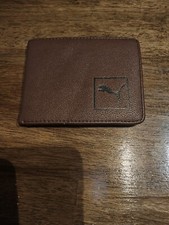 Authentic Puma Brown Bifold Genuine Leather Men Wallet -BROWN