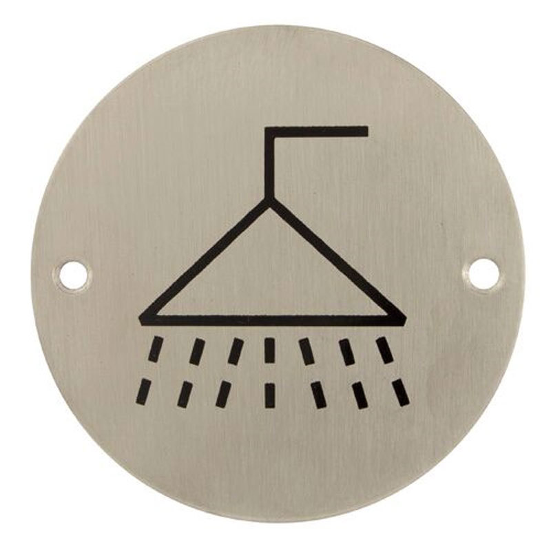 TSS Shower Engraved Sign Face Fix 75mm SSS (TSSSIGNSHOWER)
