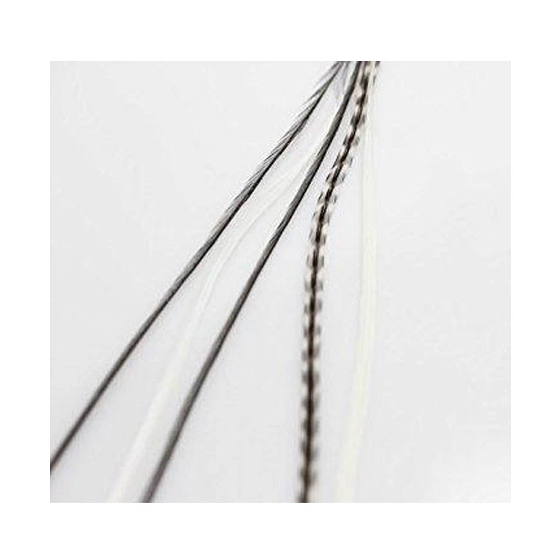 4-7 inch Zebra Black White 100% Real Hair 5 Feather Extensions bonded at the tip - Image 3 of 4