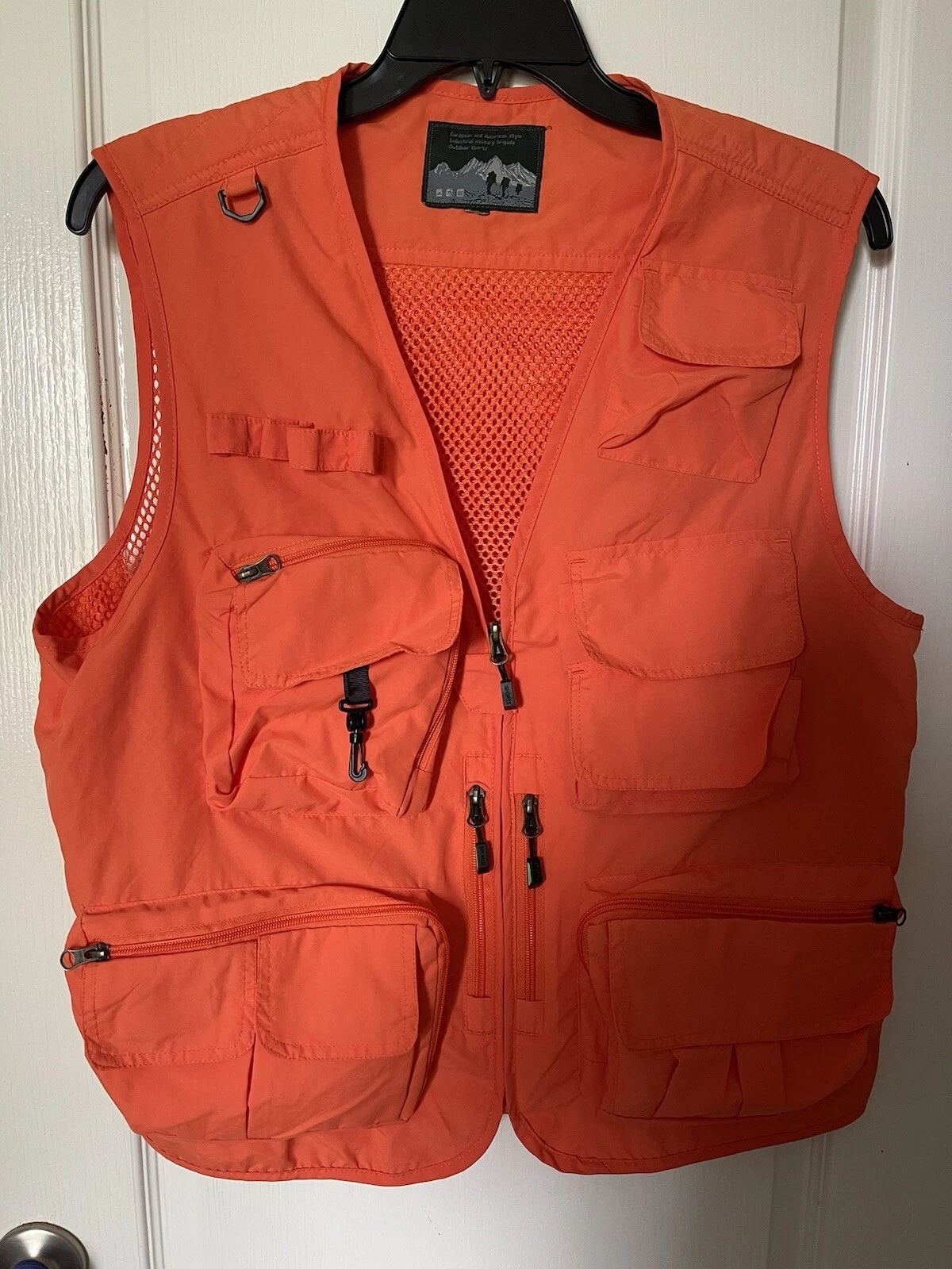 Men's Vest Outdoor Utility Camping Hunting Photography Orange Shooting Waistcoat