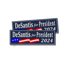 DeSantis For President - Stickers Decals - Made In the USA - Blue - 9x3 2 Pack