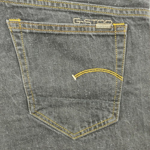 Pantaloni jeans G-Star 3301 slim 50127 W32 L34 grigio design denim uomo men vintage - Foto 8 di 9