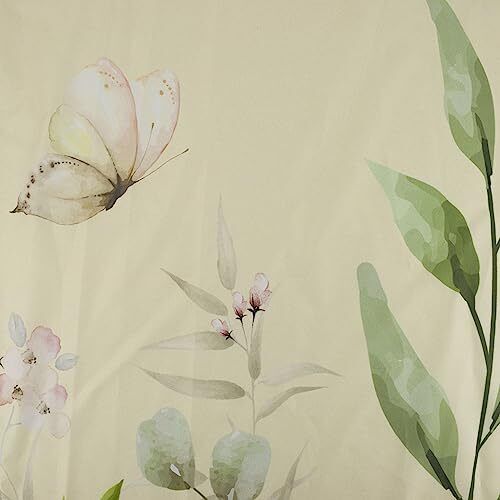 Sage Green Eucalyptus Leaves Shower Curtain Watercolor 72.00" x 60.00" Beige - Picture 3 of 7