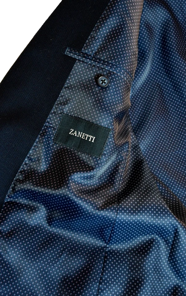 Blazer Zanetti Hombre Azul Marino, 80% Lana, Como Nuevo, Talla 42 L  Foto 4 de 4