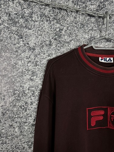 Men’s FILA Vintage Sweatshirt Big Logo Pullover Streetwear Casual 90s Size M - Picture 3 of 13