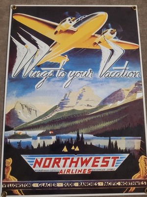 Andy Rooney Porcelain Sign Northwest Airlines Wings To Your Vacation