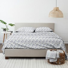 4 Piece Blossoms Pattern Microfiber Bed Sheets Set King for All Seasons Bedding