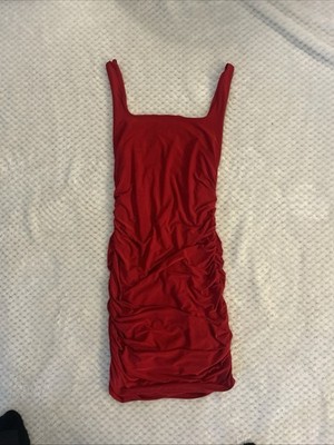 21 Saints  Women s Sexy Red Mini Dress, Size M/L  , Square Neck Summer Prom