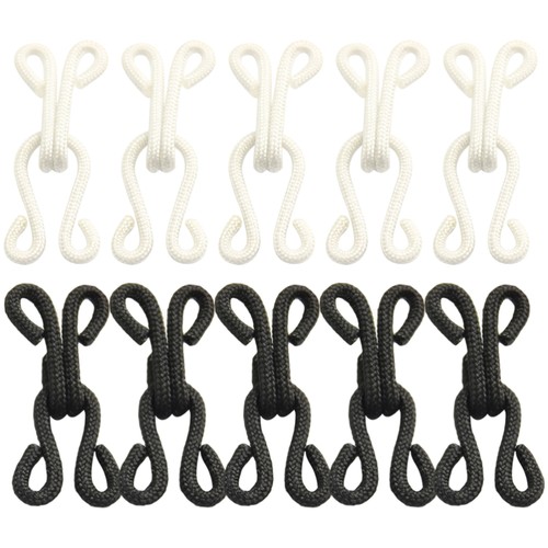 10 Pairs Shirt Buckles Eyes Closure Hooks Nylon Wrap Metal Buckles for Sewing - Picture 14 of 20