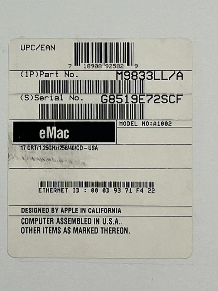 Apple eMac A1002 All in One computer PC G4 with Keyboard and Mouse (New SEALED) - Image 4 of 4