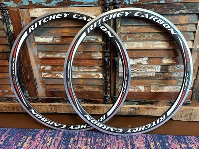 New Ritchey Pro Carbon Clincher Rims 20h Front And 24h Rear For Rim Brakes NOS