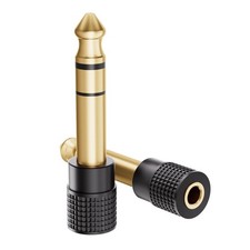 VCELINK 6.35mm 1/4 Male to 3.5mm 1/8 Female Audio Adapter, Gold-plated